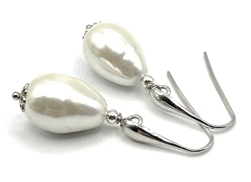 Boucles d'oreilles argent 925 anti-allergie avec perles baroques légères et élégantes - 2
