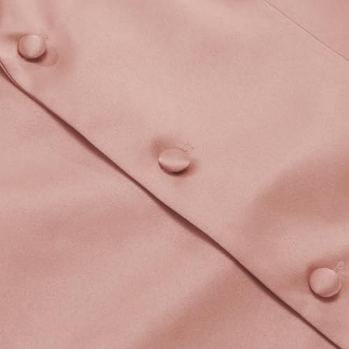 Image of Hi-Tie Men's Formal Suit Vest Solid Fit Vest for Men 3 Pockets V Neck Waistcoat Business Wedding Casual