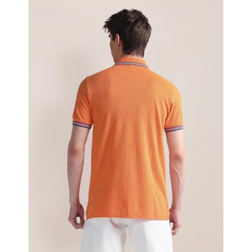 Image of U.S. Polo ASSN. Solid Slim Fit Polo T Shirts for Men - 100% Cotton, Half Sleeves Mens Tshirt