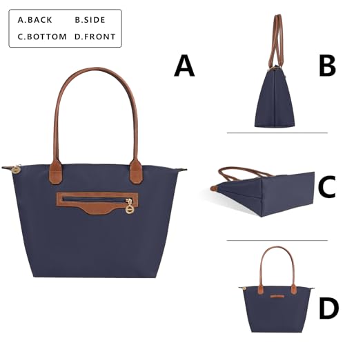 Bolso Tote de Nylon Impermeable para Mujer Ligero con Cierre miniatura 3