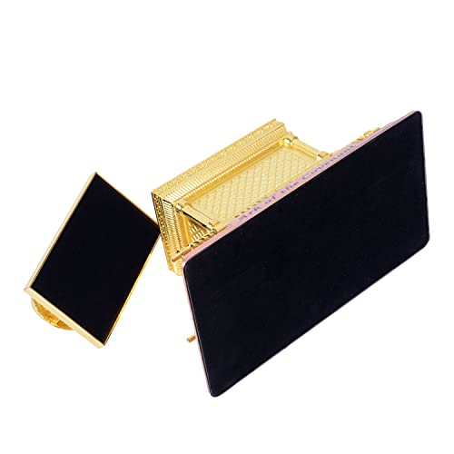 BRTAGG The Ark of the Covenant Replica Gold Plated Statue with Contents, Aaron‘s Rod/Manna/Ten Mandments Stone (Medium)