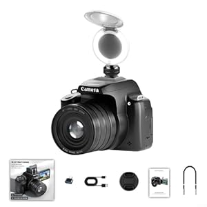 CNANRNANC 68 MP Digitalkamera mit 28-fachem Zoom und 4K-Videoaufnahme, 7,1 cm (2,8 Zoll) 180° Flip-Bildschirm für Vlogging, Reisen und Event-Fotografie, Schwarz (Kamera-Farblicht)