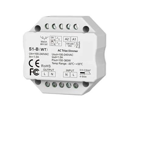 AC thyristor dimmer LED controller push button switch 110V 220V 230V(S1-B(WT) Only)