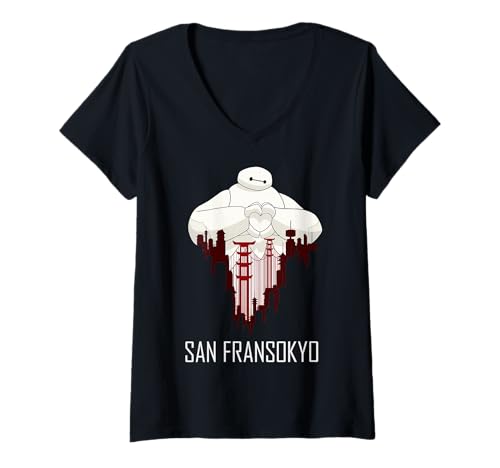 T-shirt Baymax Disney Big Hero 6 femme col V San Fransokyo Love