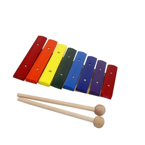 VBDEFRT Xylophone Kit Wooden 8-tone Xylophone Percussion Instrument Rainbow Bar