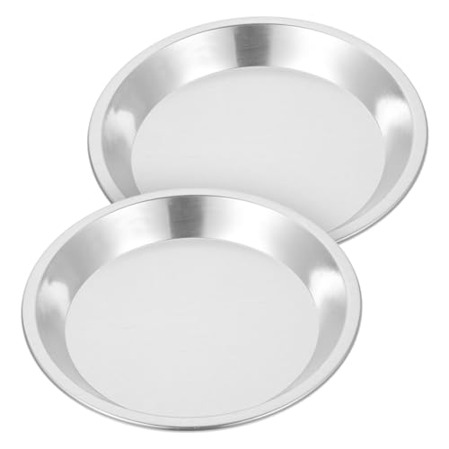 Garneck 6-inch Aluminum Alloy Pizza Pan Set Anodized Wear-Resistant Metal Baking Tray Heat-Resistant Non-Stick Oven Pan for Kitchen and Restaurant 2pcs Multifunctional Pie and Pancake