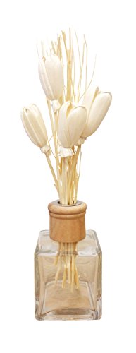 Omin Rattan Reed Diffuser Sticks Replacement with Cream Tulip Flowers Style Natural Shape 10