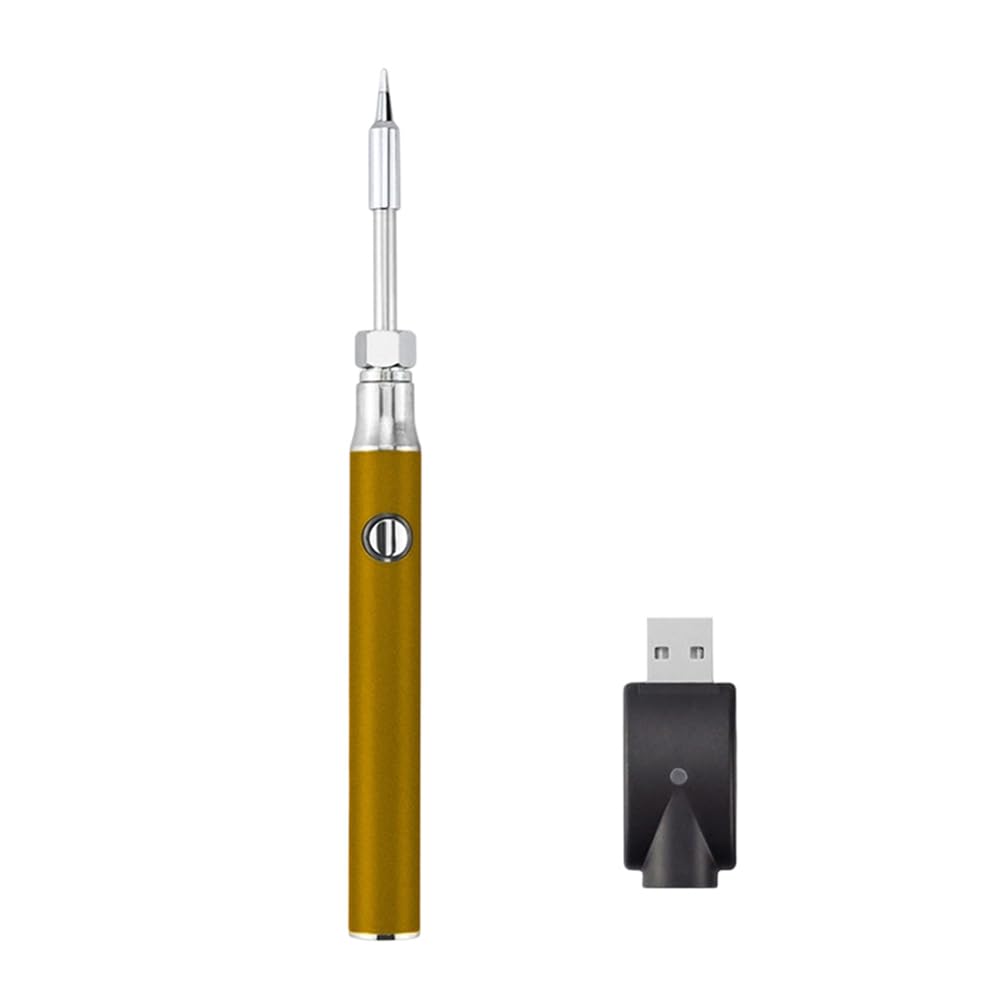 Jnchdghwa Gold 510 Thread Mini Soldering Iron 3-Gear Voltage Soldering Iron Pen With Soldering Iron Tip 1100Mah Usb Rechargeable