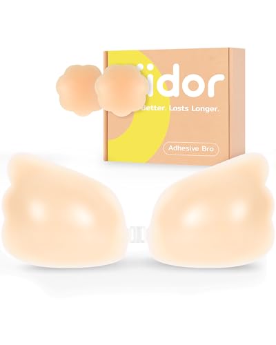 Image of Niidor Sticky Bra Adhesive Strapless Ultra Invisible Push up Silicone Bra Multiple Colors Sizes Reusable for Backless Dress
