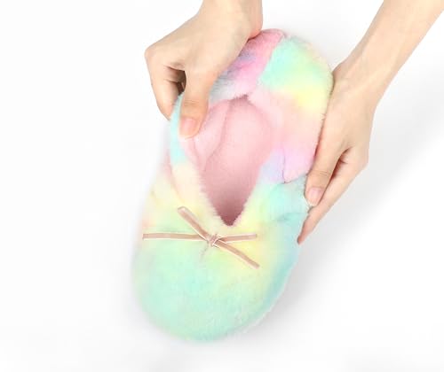 Image of Keyela Women's Ballerina Slippers,Non-Slip Bedroom Slippers Socks | Soft fuzzy slipper socks for ladies Indoor home slippers Cozy sock slippers Ballet Slippers