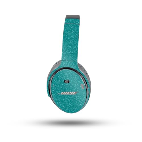 Image of MightySkins Glossy Glitter Skin Compatible with Bose QuietComfort 35 II Headphones - Solid Teal | Protective, Durable High-Gloss Glitter Finish | Easy to Apply, Remove, and Change Style