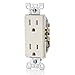 Leviton 15 Amp Decora Tamper-Resistant Duplex Electrical Wall Outlet, T5325-T, Light Almond