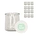 XILMARK Vasos Yogurt con Tapa 200 mililitros, Frasco Yogurtera, Vaso Postre con Tapa, Vaso Yogurt con tapa, Bote Yogur, Bote Cristal con tapa para Yogurt, Yogur