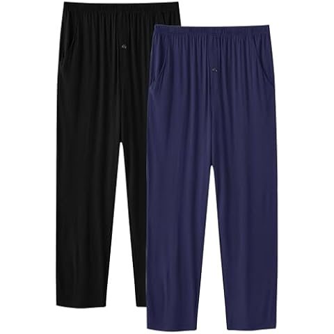JINSHI Men's Modal Pyjama Bottoms 2 Pack Cover