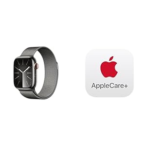 Apple Watch Series 9 [GPS + Cellular 41mm] Smartwatch with Graphite Stainless Steel Case with Graphite Milanese Loop. Fitness Tracker, ECG Apps, Always-On Retina Display with AppleCare+ (2 Years)