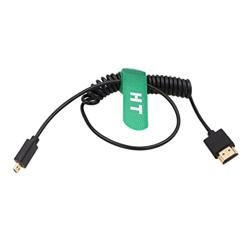 Image of HangTon 4K 60Hz 8K Micro HDMI HDMI 2.1 Coiled Cable for Sony A6400 A7R A7s Canon R5 R6 R7 GH4 S5 Z50 Camera ATOMOS Ninja V Portkeys Monitor Type A D