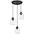 SKEJAO 3-Light Pendant Lighting,3 Pendant Light Fixture for Kitchen Island,Dining Lamp Ceiling Hanging,with Adjustable Cord and Glass Shade for Farmhouse Living Dining Room Bar,Black