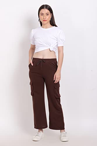 Image of Women's Cotton Fabric Stylish Cargo Pocket Lower /Sweatpants