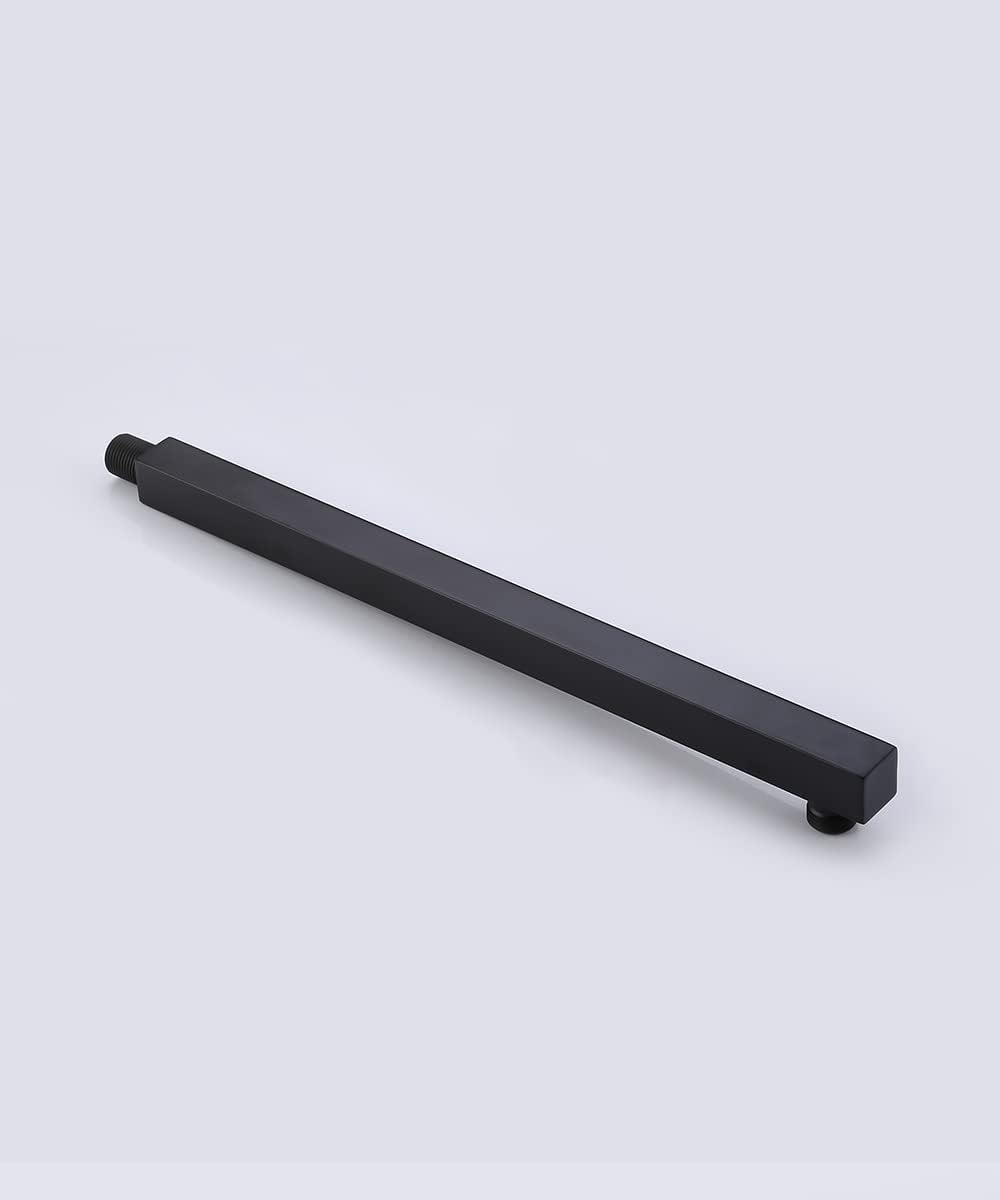 KES Shower Head Extension Extender 16-Inch Shower Arm with Flange Stainless Steel Matte Black, PSAN4-BK