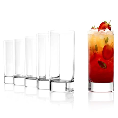 Stölzle Lausitz Longdrinkgläser New York Bar 6er-Set 345 ml – Trinkgläser für Saft, Wasser & Cocktails – Hochwertige Saftgläser aus Kristallglas – Spülmaschinen- & stoßfest, Made in Germany