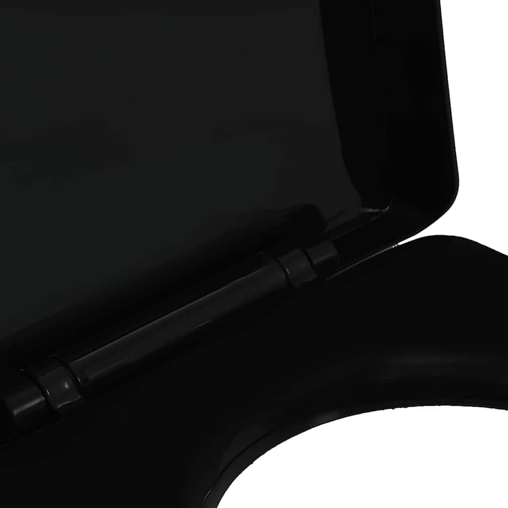 vidaXL Black Toilet Seat, Soft-Close and Quick-Release Design, Highly Durable Polypropylene Construction, Suitable for All Standard Toilet Bowls