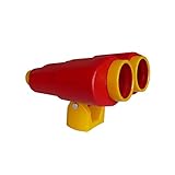 1 Stück h2i Kinder Teleskop Fernrohr Fernglas aus Kunsstoff in Rot - Gelb ohne optische Vergrößerungsfunktion