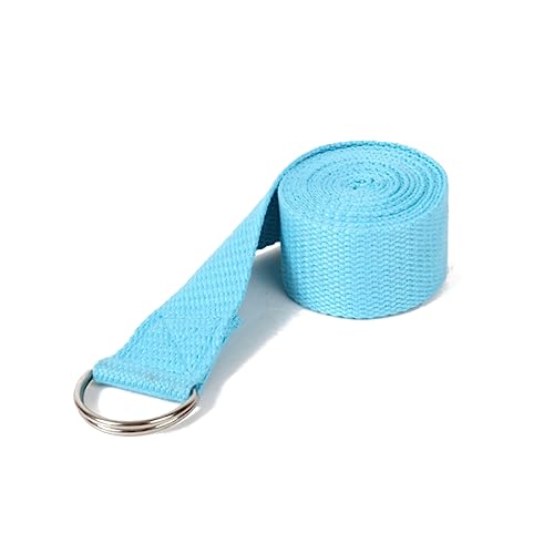 JOINPAYA Sturdy Yoga Strap Soft Cotton Exercise Band Adjustable D-ring for Balance for Yoga Pilates Stretching (sky)