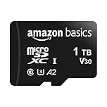 Amazon Basics microSDXC Memory Card with Full Size Adapter, A2, U3, Read Speed up to 100 MB/s, 1 Tb, Black