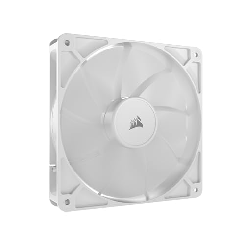 CORSAIR RS140 140mm Ventilateur PWM – Connexion Daisy-Chain – Faible Bruit – Roulement à Dôme Magnétique – Paquet Unique – Blanc
