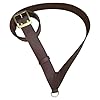 Leather Marching Snare Drum Shoulder Belt, Cross-Body Drum Carrier Harness Strap, Adjustable Leather Drum Sling Holder for Snare & Percussion Instruments, in White, Brown, Black (Brown) #4