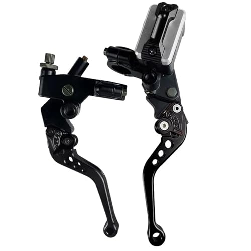 Cilindro maestro de freno universal negro con palanca y depósito para scooter y dirt bike