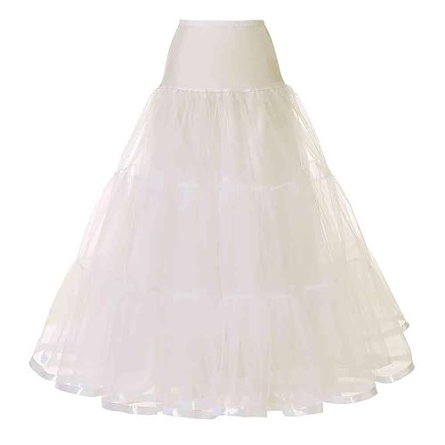 WOWBRIDAL Women's Ankle Length Petticoats Wedding Slips Plus Size S-XL - X-Large - Beige