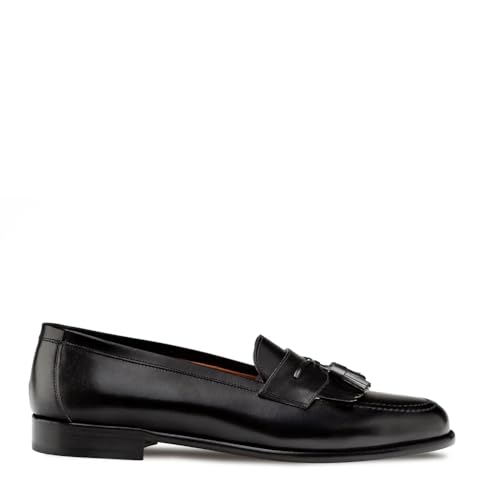 Mezlan Santander Kiltie Tassel Loafer – Men’s Calfskin Slip-On with Memory Foam Insole & Leather Sole – Handmade in Spain Black