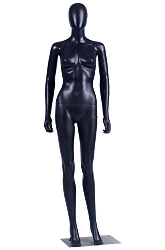 EurotonDisplay FC-7Black schwarz matt abstrakte Schaufensterpuppe mit Metallplatte Egghead ohne Gesicht