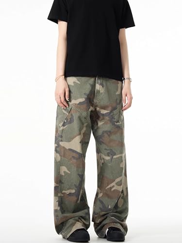 Men's Jeans Vintage Casual Pants Loose-Fit High-Street Workwear Women Trouser for Men4