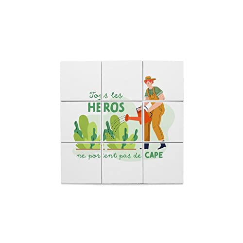 Carreaux Céramique Jardinier 10,8x10,8cm, cadeau idéal pour passionné