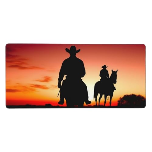 Long tapis de souris décoratif Texas Cowboy pour ordinateur portable