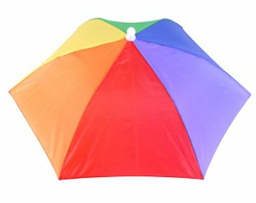TRTO 1x Pride Rainbow Umbrella Hat Novelty Festival Rave Outdoor Foldable Gay Useful For Pride