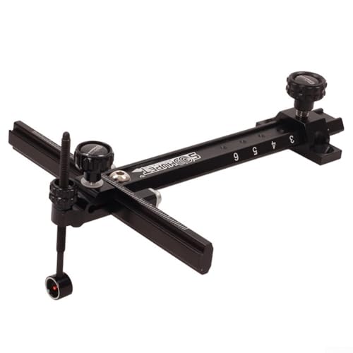 Bulevisiter Mirino professionale ricurvo in metallo, mirino regolabile, sistema di puntamento dell'arco con marcature di scala per attrezzature sportive da competizione bersaglio (nero)