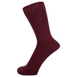ZAKIRA Elegante Einfarbige Socken aus Feinster Gekämmter Baumwolle in Lebendigen Farben für Damen und Herren (Burgunder)