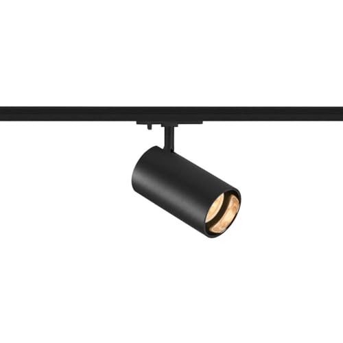 SLV ASTO TUBE |1 Phasen Spot Stromschienenleuchte Innenbeleuchtung für Wohnzimmer Schlafzimmer Küche Diele Kinderzimmer | Aluminium zylindrisch GU10 max. 1x10W schwarz