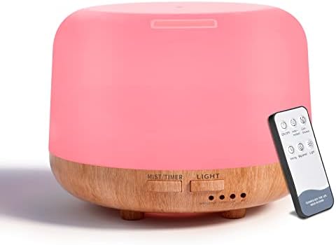 SPLITSKY Aromatherapy Essential Oil Home Diffuser with Remote Control, 300ML Large Room Cool Mist Air Humidifier, 8 Hours Quiet Operation, Timer, 7 Colors LED Night Night，Suitable Home,Yoga.