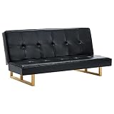 Este versátil sofá cama de piel sintética será perfecto para acomodar durante la noche a huéspedes inesperados y ofrecer un cómodo asiento durante el día.
