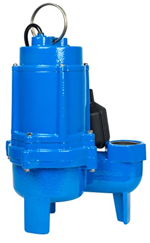 Image of Little Giant LG-SEW75T 115 Volt, 3 /4 HP, 8400 GPH Cast Iron Sewage Pump with Tethered Switch and 20-Ft. Cord, Blue, 14942662