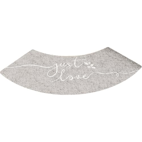 Tapis de bain incurvé pour sortie de douche et baignoire d'angle