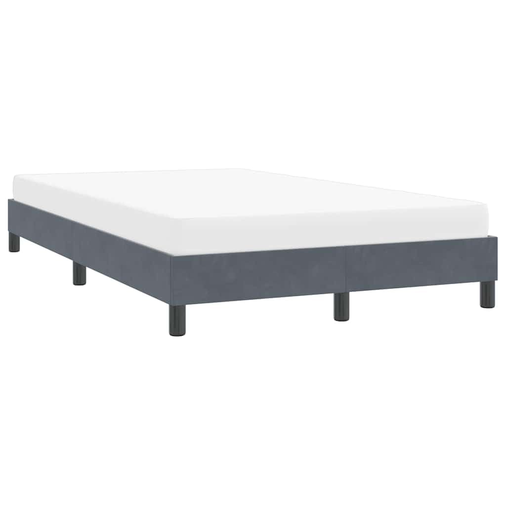 Dunkelgraues Bettgestell 120x220 cm, Samt-Polsterung, Robustes Lattenrost, modernes Design, stabil für Schlafzimmer, ohne Matratze, bequemes Platform Bed