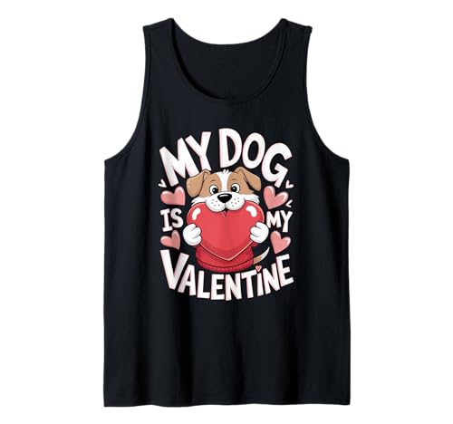 Mi perro es mi amante de los perros de San Valentín, papá, perro, mamá Camiseta sin Mangas