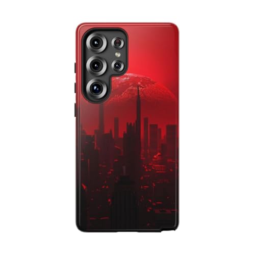 Coque rigide brillante Samsung S25 Ultra paysage futuriste premium