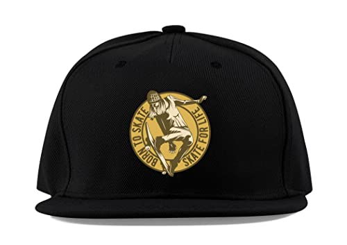 Casquette de baseball en coton Born to Skate avec visière plate et logo rétro