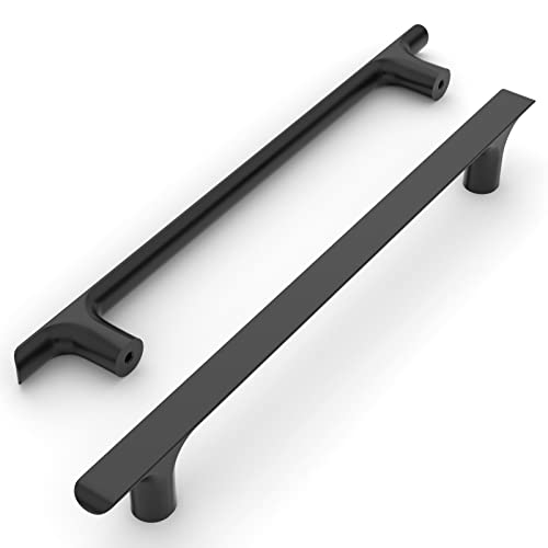 Amerdeco 10 Pack Matte Black Cabinet Pulls 7.5 Inch(192MM) Hole Centers Kitchen Cabinet Handles Hardware Kitchen Handles for Cabinets Cupboard Handles Drawer Pulls ZH0028